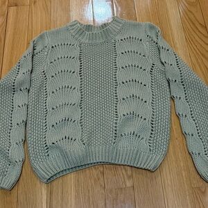 Woven Heart Sage Knit Sweater